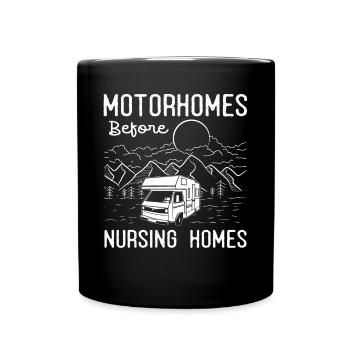 Camping camping-car, VR - Mug uni - noir - Devant