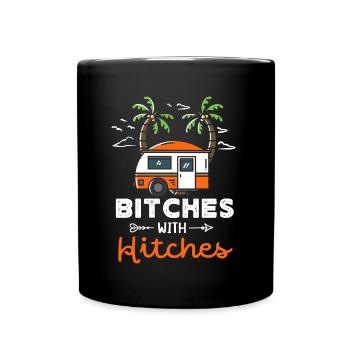 Camping camping-car, VR - Mug uni - noir - Devant