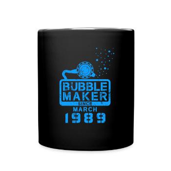 Diver Birthday Bubblemaker since March 1989 - Full Colour Mug - black - Front