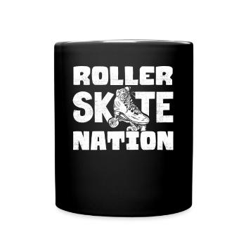 Skaten, Rollschuhlaufen - Tasse einfarbig - Schwarz - Vorne