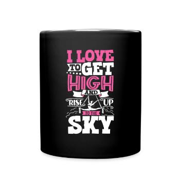 Rise up to the sky - Aerial Yoga - Full Colour Mug - black - Front