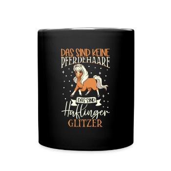 Haflinger Glitzer - Das sind keine Pferdehaare - Tasse einfarbig - Schwarz - Vorne