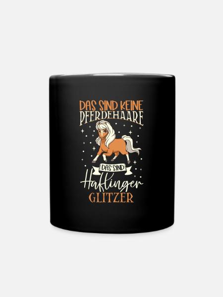 Haflinger Glitzer - Das sind keine Pferdehaare - Tasse einfarbig - Schwarz