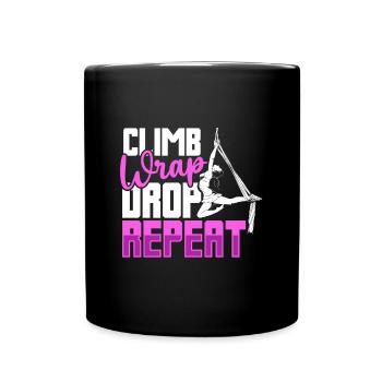 Climb Wrap Drop Repeat - Yoga aérien - Mug uni - noir - Devant