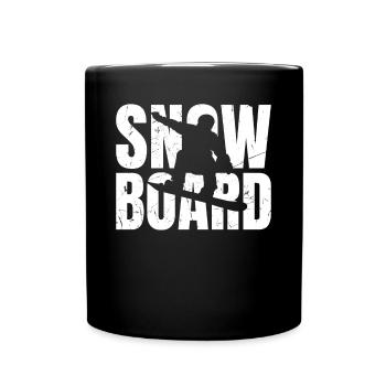 Snowboardtrip Jump Hobby Schnee Slope Berg - Tasse einfarbig - Schwarz - Vorne