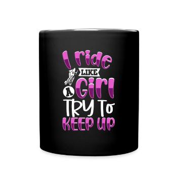 I ride like a girl - Schneemobil - Tasse einfarbig - Schwarz - Vorne