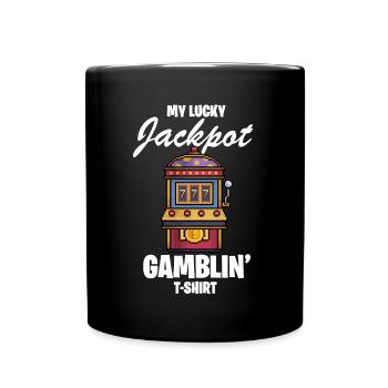 Spielautomat, Glücksspiel, Spielautomat - Tasse einfarbig - Schwarz - Vorne