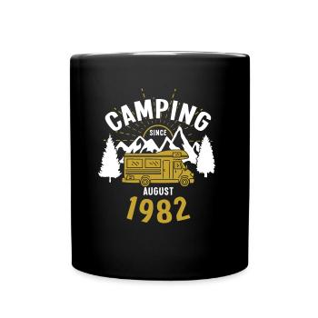 Anniversaire: Camping depuis août 1982 Camping-car - Mug uni - noir - Devant