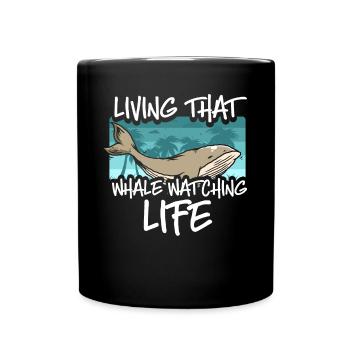 Walbeobachtung, Meeresbiologie, Meereswissenschaft - Tasse einfarbig - Schwarz - Vorne