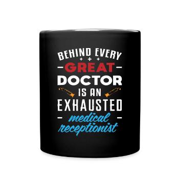 Medical receptionist - Full Colour Mug - black - Front
