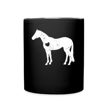 Horse Girl Gift Heart Lieblingstier - Tasse einfarbig - Schwarz - Vorne
