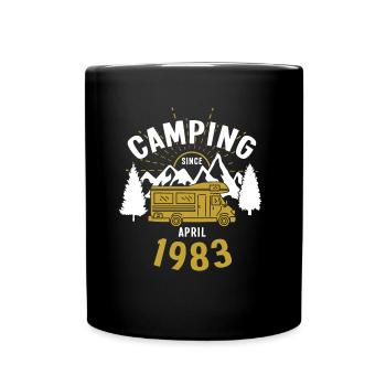 Anniversaire: Camping depuis avril 1983 Camping-car - Mug uni - noir - Devant