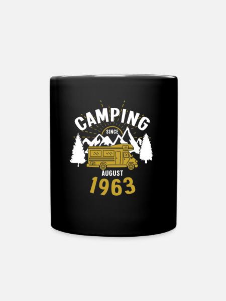 Geburtstag: Camping seit August 1963 Wohnmobil - Tasse einfarbig - Schwarz