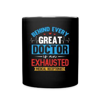 Physician assistant, receptionist - Full Colour Mug - black - Front