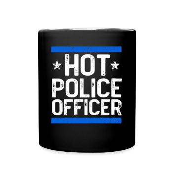 Polizist Kostüm - Tasse einfarbig - Schwarz - Vorne