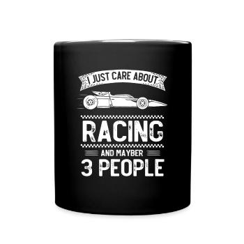 Slotcar-Rennen - Tasse einfarbig - Schwarz - Vorne