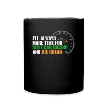 Slotcar-Rennen - Tasse einfarbig - Schwarz - Vorne