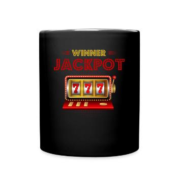 Spielautomat, Spieler, Glücksspiel - Tasse einfarbig - Schwarz - Vorne