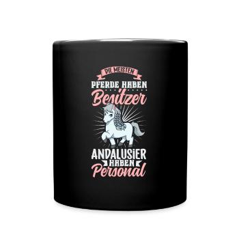 Die meisten Pferde haben Besitzer - Andalusier - Tasse einfarbig - Schwarz - Vorne