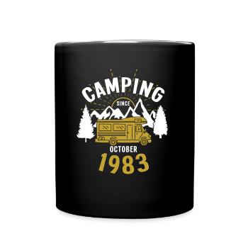 Anniversaire: Camping depuis octobre 1983 Camping-car - Mug uni - noir - Devant