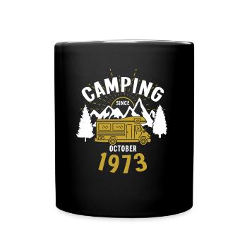 Anniversaire: Camping depuis octobre 1973 Camping-car - Mug uni - noir - Devant