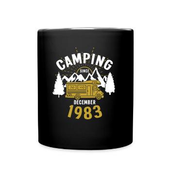 Anniversaire: Camping depuis décembre 1983 Camping-car - Mug uni - noir - Devant