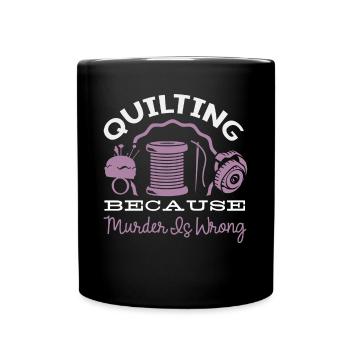 Courtepointe, Tricot, Machines à coudre, Couture - Mug uni - noir - Devant