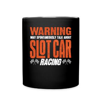 Slotcar-Rennen, Petrolhead, Autoliebhaber - Tasse einfarbig - Schwarz - Vorne