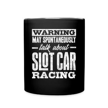 Slotcar-Rennen, Petrolhead, Autoliebhaber - Tasse einfarbig - Schwarz - Vorne
