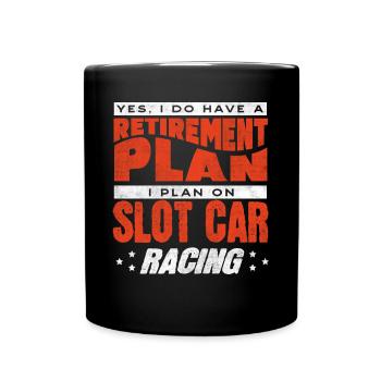 Slotcar-Rennen, Petrolhead, Autoliebhaber - Tasse einfarbig - Schwarz - Vorne
