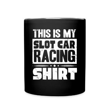 Slotcar-Rennen, Petrolhead, Autoliebhaber - Tasse einfarbig - Schwarz - Vorne