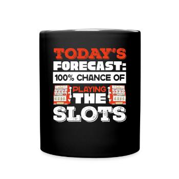 Slot Machine, Slot Machines, Gambling - Full Colour Mug - black - Front