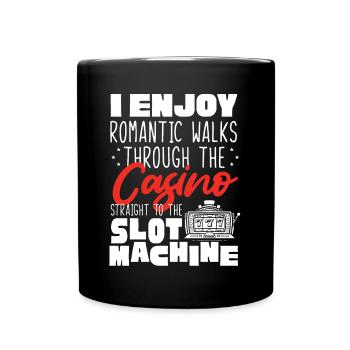 Spielautomat, Spielautomaten, Glücksspiel - Tasse einfarbig - Schwarz - Vorne