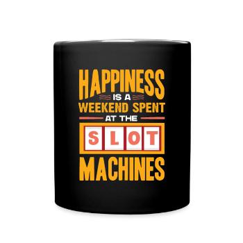 Spielautomat, Spielautomaten, Glücksspiel - Tasse einfarbig - Schwarz - Vorne