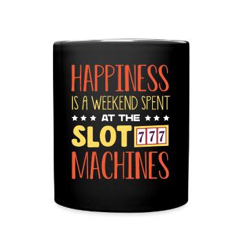 Spielautomat, Spielautomaten, Glücksspiel - Tasse einfarbig - Schwarz - Vorne