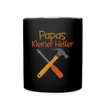 Papas kleiner Helfer Hammer Vater Sohn Partnerlook - Tasse einfarbig - Schwarz - Vorne