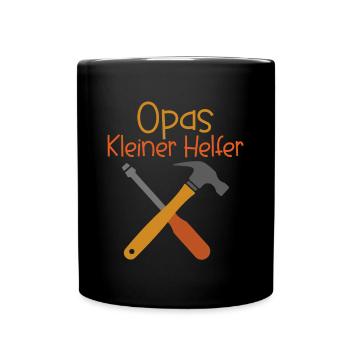Opas kleiner Helfer Hammer Opa Enkel Partnerlook - Tasse einfarbig - Schwarz - Vorne