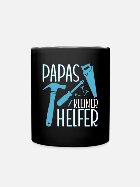 Jungen Kinder Werkstatt Papas Kleiner Helfer - Tasse einfarbig - Schwarz