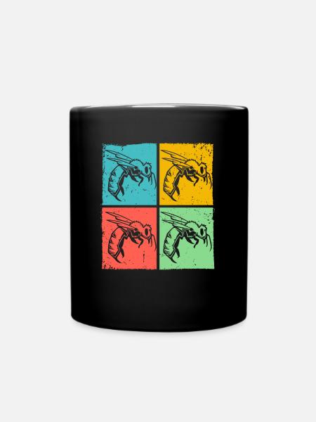 Wespe Hornisse Pop Art Insekt - Tasse einfarbig - Schwarz