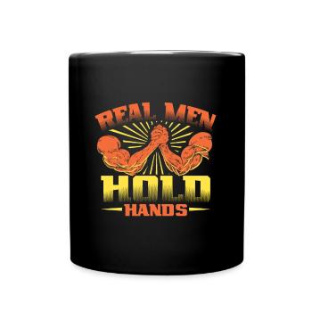 Real men hold hands - Armdrücken - Tasse einfarbig - Schwarz - Vorne