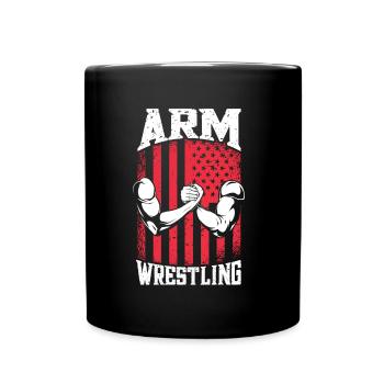 Arm Wrestling - Armdrücken - Tasse einfarbig - Schwarz - Vorne