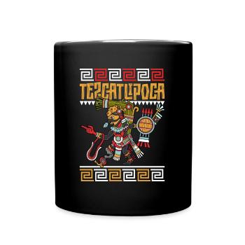 Aztec god of the night - Tezcatlipoca - Full Colour Mug - black - Front