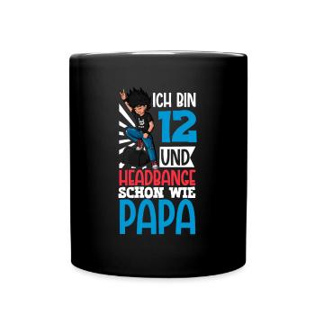 Ich bin 12 - Jungen Rocker - Tasse einfarbig - Schwarz - Vorne