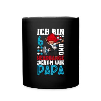 Ich bin 6 - Mädchen Rocker - Tasse einfarbig - Schwarz - Vorne