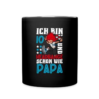 Ich bin 10 - Mädchen Rocker - Tasse einfarbig - Schwarz - Vorne
