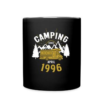 Birthday: Camping since April 1996 Motorhome - Full Colour Mug - black - Front