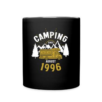 Birthday: Camping since August 1996 Motorhome - Full Colour Mug - black - Front