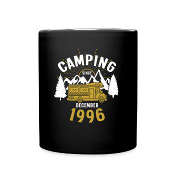 Birthday: Camping since December 1996 Motorhome - Full Colour Mug - black - Front