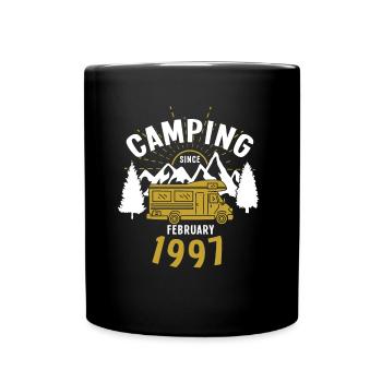 Anniversaire: Camping depuis février 1997 Camping-car - Mug uni - noir - Devant