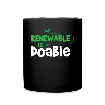 Erneuerbare Energie - Tasse einfarbig - Schwarz - Vorne
